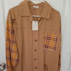 Easel Camel Button-Up Shirt